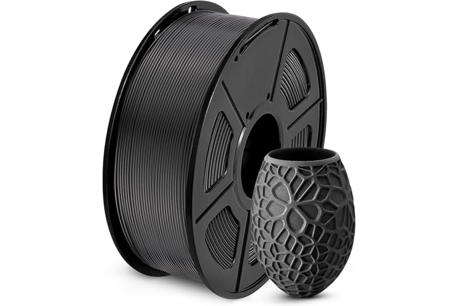 SUNLU PLA Filament 1.75mm Black, 3D Printer Filament Dimensional Accuracy +/- 0.02mm, Neatly Wound Black PLA 1KG Spool (2.2lbs), Fits for Most FDM 3D Printers