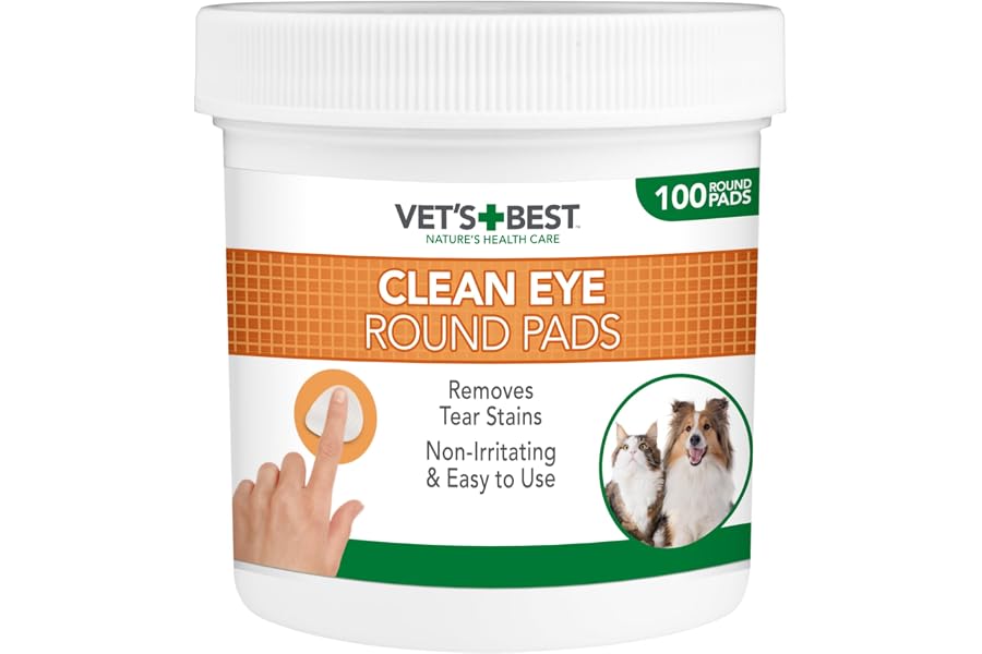 Vet's Best Almohadillas de Limpieza de Ojos Naturales para Perros 100 Unidades