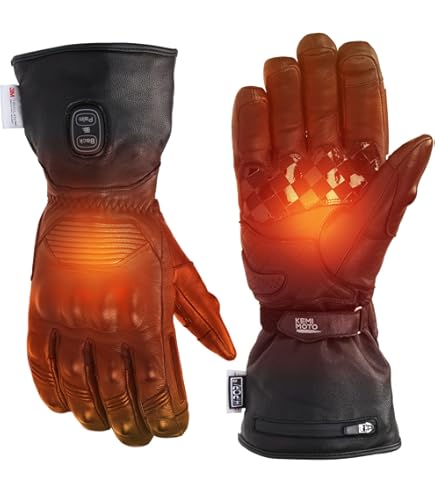 Gants Moto Chauffants Électriques Hiver - Batterie 3000mAh, 3 Niveaux + Mode Intelligent, Imperméables, Écran Tactile (Tailles M-XXL)