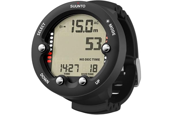 SUUNTO Dive Zoop Novo Montre de Plongée Numérique avec Grand Écran Rétroéclairé, Étanche à 80 m, Ordinateur sous-Marine avec Fonctions de Réveil, Météo, 1.5 Ans d'Autonomie en Mode Subaquatique