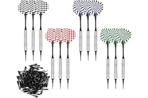 FYting 12 Pcs Darts,14g Darts,Soft Tip Darts,Dart Flights,Darts with Plastic Tips Pack of 100, Dart Accessories, Soft Darts with Plastic Tips for Electronic Dart Boards (14 g)