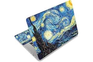 TOLULU Laptop Skin Sticker Decal,12" 13" 13.3" 14" 15" 15.4" 15.6 inch Laptop Vinyl Skin Sticker Cover Art Protector Notebook PC (2 Wrist Pad Skins Included), Waterproof Removable, Van Gogh Starry Night