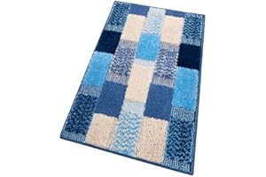 emmevi Tappeto Bagno Soffice Antiscivolo Assorbente Morbido Scendiletto Doccia mod.LILLA 60X160 BLU