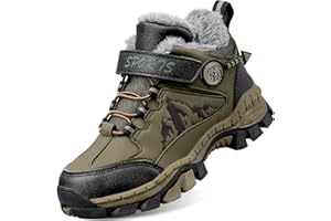 IYVW Winterschuhe Crampons Kinder Mid Schneestiefel Gefütterte Winterstiefel Wanderschuhe Trekking Stiefel Schuhspikes Kinder Baumwollschuhe Warm Wanderstiefel Schuhkrallen