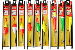 CARSEATTY Flotteur Peche 9 Pièces Flotteurs de Pêche avec Plomb, Ligne de Pêche et Hameçons, (5#, 7#, 9#) pour Pêche Pacifique, Truite, Anguille, Sandre, Idéal pour Lac, Rivière, Ruisseau