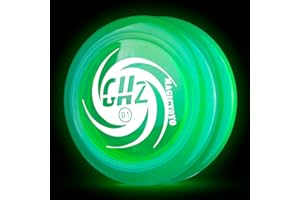 MAGICYOYO JoJo Yoyo dla dzieci i początkujących, szybko reagujący Yoyo D1 GHZ, świecący w ciemności, automatyczny powrót Jo Jo, 2a Looping Trick Yo Yo z 6 sznurkami Yoyo (świecąca zieleń)