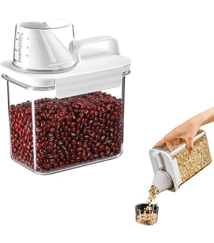 Contenitori Per Cereali 2 Pezzi Con Manico E Beccuccio, Ermetici, 2800 Ml E 1600 Ml, Per Riso, Pasta, Farina, Dispensa