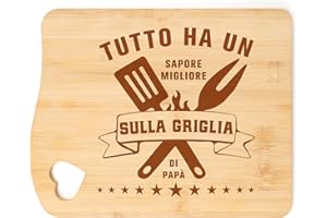 PRSTENLY Regalo Papà, Regalo Papà Compleanno Taglieri di Bambù Regalo di Natale, Regalo Papà da Figlia Figlio, Regalo Festa del Papà, Pensionamento Regali Cucina per Gli Uomini