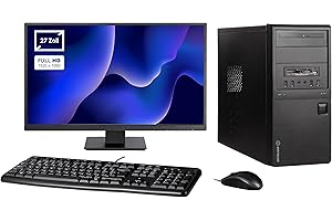 ‎ANKERMANN-PC Ankermann Desktop PC Komplett-Set | 27 Zoll Monitor, Keyboard, Mouse | Intel Core i3-6100 | Intel HD Grafik | 16GB RAM | 480 GB SSD | Windows 11 | LibreOffice