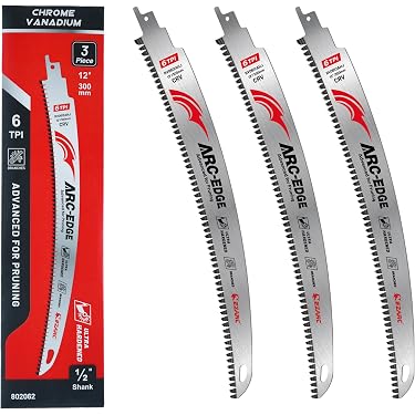 CMT 5-Inch Reciprocating Saw Blades For Wood - 3 TPI, 5-Pack, High Carbon Steel, For Rough Cuts & Pruning - View #4