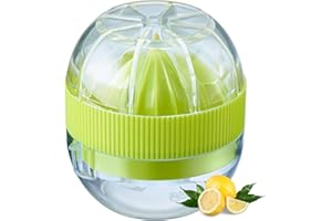 Westmark Petit presse-agrumes avec récipient et couvercle, diamètre : 7,2 cm, capacité : 50 ml, plastique, Fresh and Fruity, transparent/vert, 30932280, Kunststoff, Klein
