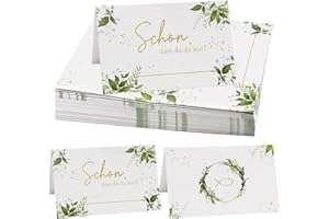 ‎KIKVTER Tischkarten Hochzeit, 50 Stück Tischkarten Eukalyptus, Tischkarten Geburtstag, Namenskarten Namensschilder Hochzeit, Platzkarten Blanko Tischdeko, Tischkarten für Taufe Kommunion Bankett Geburtstag