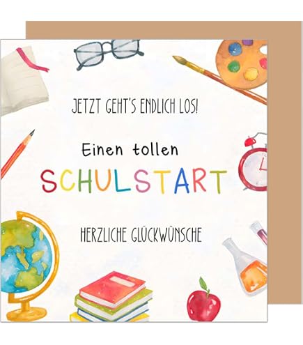 Edition Seidel Premium-Einschulungskarte – Witziges Comic-Design Für Jungen, 11,5 X 17 Cm Mit Umschlag