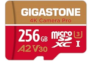 [5 Jahre kostenlose Datenwiederherstellung] GIGASTONE 256GB Micro SD Karte, 4K Kamera Pro MAX, bis zu 130/85 MB/s, MicroSDXC Speicherkarte für Gopro Drohne DJI Switch, A2 V30 U3 +Adapter