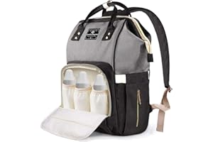 ComfyDegree Changing Bag Backpack Nappy Waterproof Large Capacity Baby Travel Rucksack w/Pacifier Holder | USB Cable | Stroller Straps | Insulated Warmer Pockets for Mom and Dad