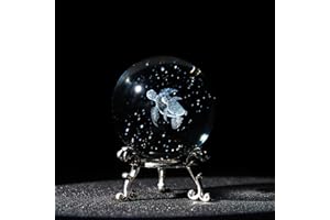 ‎HDCRYSTALGIFTS HDCRYSTALGIFTS Briefbeschwerer mit 3D-Lasergravur, Meeresschildkröten, Kristallkugel, Briefbeschwerer mit Ständer, 60 mm, Glas, volle Kugel, Ozean-Tier für Heimdekoration, Geschenke für Mutter