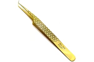 LLBA Lash Tweezer Professional Volume False Lash Application Tool | Multi Shapes & Purposes Tweezers | Non-Slip Grip Tweezers for Volume, Isolation & Classic Lashes (Gold, All The Fluff Volume)
