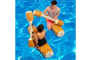 LONEEDY 2 Pcs Set Inflatable Floating Row Toys, Adult Children Pool Party Water Sports Games Log Rafts to Float Toys (Light color)