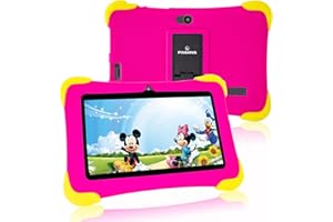 Fivahiva Kids Tablets 7" HD Display Android 12 Tablet for Kids Dual Camera 2GB+32GB WIFI Bluetooth Parental Control Eye Protection Children Tablet for Ages 2-12 with Kid-Proof Case (Red)