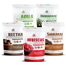 Poudre Ayurvédique Pour Cheveux - Mélange Amla Reetha Shikakai Bhringraj Hibiscus