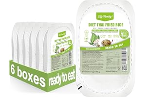 ‎ELF-FAMILY Elf-Family Diät Thai Gebratener Reis - Würziges grünes Curry aus Thailand - Fertiggerichte für Mikrowelle in 1 Min - 100% Natürlich Thai- Proteinreich/Kalorienarme/Vegane/Vorgekocht- 6er Box