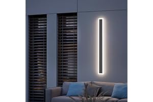 Klighten Aplique Zewnętrzna lampa ścienna do wnętrz 100 cm / 30 W długa taśma IP54 Ciemnoszara Kinkiety ścienne, Oprawa ścienna LED Metal Akryl, do salonu, przedpokoju, ogrodu na taras, naturalna biel