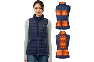 GOTOBI Women's Heated Gilet with 16000 mAh Power Bank Included, 9 Zones Heated Vest With 3 Temperature Adjustable Smart Temp Control Ladies Body Warmer, Electric Lightweight Heated Vest for Women