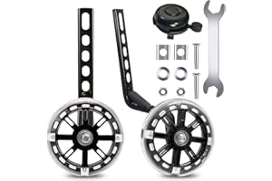 SUNSHINE SMILE Ruedas De Entrenamiento Infantil De Bicicleta, Ruedas Estabilizadoras de Apoyo para Niño (Negro 1)