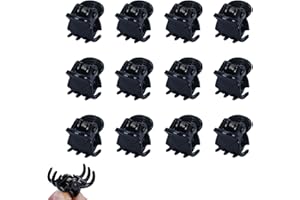 Olakin Pinzas Pequeñas Pelo [12 Piezas], Mini Clips para el Cabello, Horquillas Plásticas Antideslizantes para Niñas y Mujeres (Negro, 1.7 x 1 cm)
