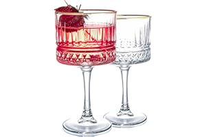 GOSOYO Lot de 6 verres à champagne, cocktail, Martini, verres à vin, verres à longue tige (260 ml (Gobelet d'or du roi 2 Pcs)