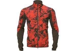 Härkila Wildboar Pro Camo Veste Polaire de Chasse - Sécurité Camouflage - Pour Chasseur Sauvage Orange / Marron Shadow