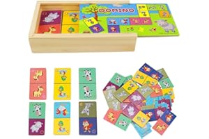 ZJRung 28 STK Memory Spiel aus Holz für Kinder Tiere Lernspiele Memospiel Montessori Spielzeug Pädagogisches Kinderspiel ab 1 2 3 4 Jahre