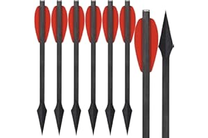 WANVZMR 6.3" Pistol Crossbow Bolts,Mini Carbon Bolts Crossbow Arrows with Broadhead Tips Hunting Arrows for 50-80lbs Crossbow Archery Pistol Hunting Shooting Target Practice