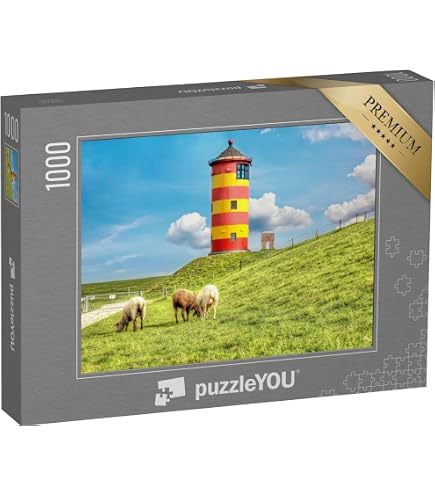 CALVENDO Puzzle „Ostfriesland Leuchtturm Pilsum“ – 1000 Teile, 64x48 Cm, Premium-Qualität