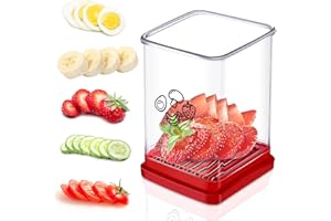 DUOLAM Taglia Frutta, Affettatrice a Tazza con Piastra di Spinta, Press Cup Slicer, Taglia Uova, Taglia Verdure, Multifunzione Affettatrice per Frutta, Gadget Da Cucina pour Préparer une Salade de Fruits