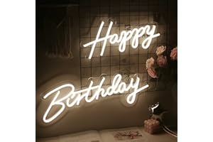 WANXING Happy Birthday szyld reklamowy Happy Birthday znak litery tabliczka LED Happy Birthday dekoracje dla niemowląt, na przyjęcia urodzinowe, dziewczynki (happy: 46 cm x 17,9 cm, urodziny: 50 x 19 cm,