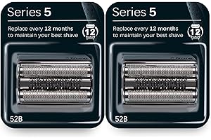 WONE 2 Pack 52B Series 5 Replacement Head Blades Compatible with Braun Series 5, 52B Shaver Electric Razor Head Part Foil & Cutter Blades Compatible with Braun Models 5018S, 5020CS, 5050CS, 5031S