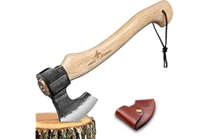 Purple Dragon Ascia da Campeggio - con Fodero, Spaccare Legna Forgiatura Manuale, Manico Legno Regalo Uomini