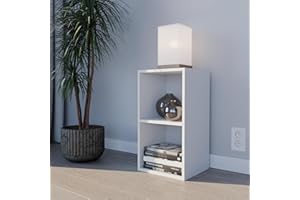 ComfortCove Home Glow Bücherregal, Bücherregal mit 2 Fächern, 2 Würfel Bücherregal für Wohnzimmer, Büro, Schlafzimmer oder Flur, 2 Regale, Weiß