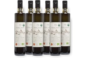Terre Rosse - Włoska Organiczna Oliwa z Oliwek Extra Virgin Tłoczona na Zimno - Monokulturowa Moraiolo - Certyfikaty DOP Umbria i Kosher/P - Olive Harvest 2024 - Opakowanie 6 Butelki 750 ml