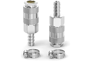 ERGAOBOY 2 pezzi maschio accoppiamento aria industriale con 6MM Hose Barb, ferro nichelatura flusso rapido collegare aria compressore pneumatico raccordi