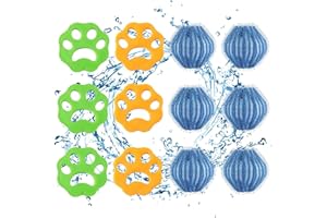 FEIONE 12 Stücke Tierhaarentferner Waschmaschine, Wiederverwendbarer Tierhaarentferner, Katzenhaarentferner, Hundehaare Entfernen, FusselbäLle Waschmaschine Für Hundehaare Und Katzenhaarentferner Waschmaschi