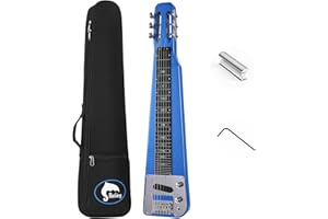 Batking Lap Steel Guitar, Electric Slide Guitars 6 String Slotted Headstock Guiter (Light Blue)