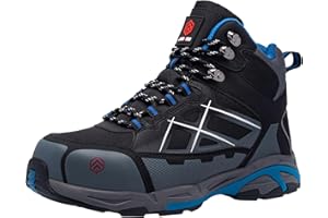 LARNMERN Zapatos de Seguridad para Hombre Mujer Antideslizante Zapatos de Trabajo Punta de Acero Antipinchazos Ligero Comodos Botas de Seguridad