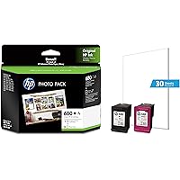 HP 680 Ink Cartridges Combo Pack (1 Black Cartridge + 1 tri-Color Cartridge + 30 Photo Paper Sheets)