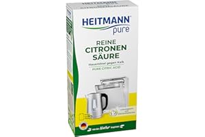 HEITMANN pure Reine Citronensäure | Vielseitiger Bio-Entkalker für Küche & Bad | Leistungsstarkes Pulver zur Kalkentfernung | Lebensmittelsauber & 100% reine Citronensäure | 350 g