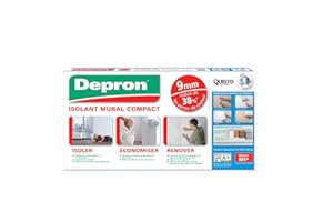 BOSTIK Quelyd Plaques DEPRON Format G9 – Épaisseur 9 mm – Plaque Isolation Thermique – Isolant Murs Intérieurs – Couleur : Blanc – 7 Plaques de 1 m² (100 x 100 cm)