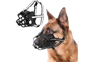 Auflosung Muselière pour Chien, Museau de Chien avec Bandeau Respirant en Maille et Nylon Résistant,Mieux prévenir Les morsures, mâcher et aboyer Museau,pour Petits,Moyens Et Grands Chiens (XL)