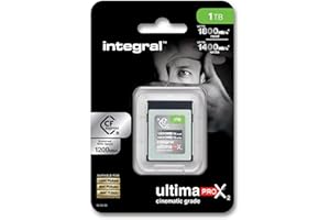 Integral 1TB CFexpress Memory Card Type B 2.0 12K and 8K Raw and 8K 120 FPS, 1800MB/s Read, 1400MB/s Write Speed, 1200MB/s Sustained Write Speed, Designed for Advanced Cinematic and DSLR Cameras