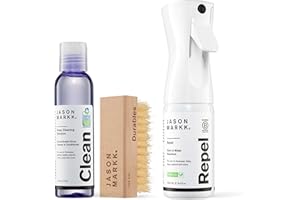 Jason Markk Kit Essentiel 3 Pièces – Nettoyant Chaussures Premium, Brosse Standard, Spray Imperméabilisant Repel